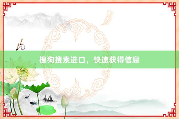 搜狗搜索进口，快速获得信息